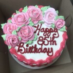 Pink Flowers Birthday Cake